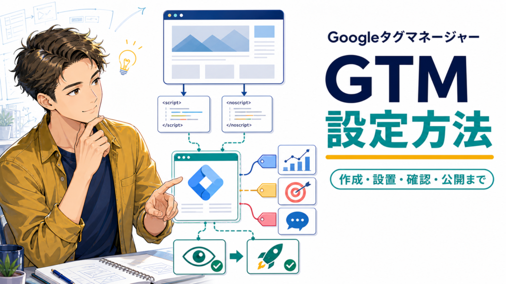 Google タグマネージャー（GTM）の設定方法｜アカウント作成からコンテナ設置・公開まで初心者向けに解説